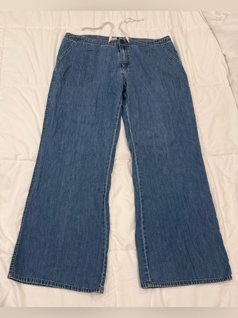 VINTAGE 2000s GAP WIDE LEG DRAWSTRING JEANS Size 14